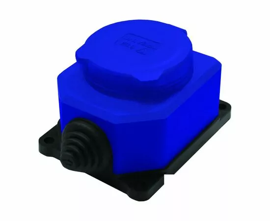 889050 - UNIVersal розетка прямая ОУ 1гн. с загл. каучук (синяя) 2P+PE 1x16 220-240V IP44 3047 (РФ) (1)