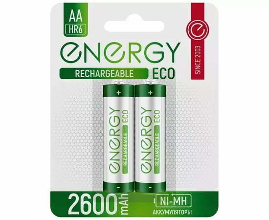 889277 - Аккумулятор Energy Eco NIMH-2600-HR6/2B (АА) (цена за шт, мин 2 шт) 104989 (1)