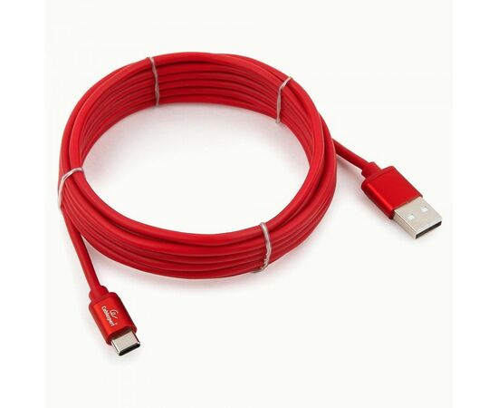 711151 - Кабель USB(A)шт. - 2.0 type C шт. Cablexpert, серия Silver, 3м, красный, BL (1)