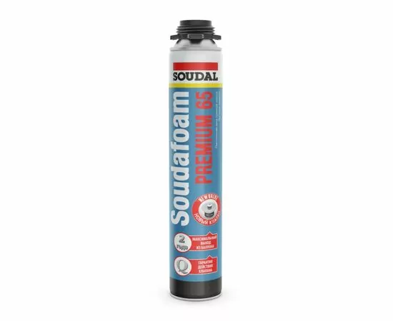 889750 - SOUDAL (Соудал) Soudafoam Premium 65 Пена монтаж. (п/пистол) летняя 820мл, арт.199001 (1)
