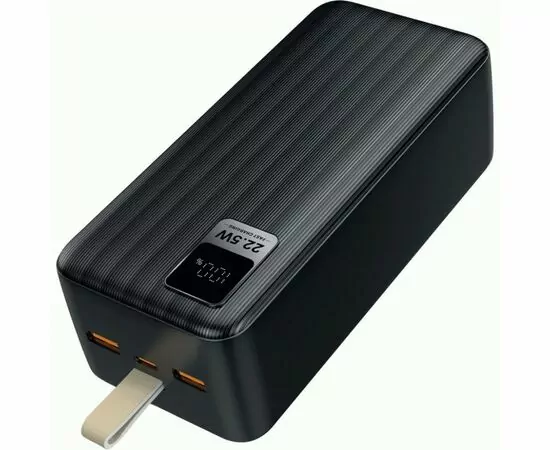 872031 - Perfeo Powerbank WATERFALL 40000 mAh/LED дисплей/PD + QC 3.0/Type-C/2 USB/Выход: 5A, max 22.5W/Black (1)