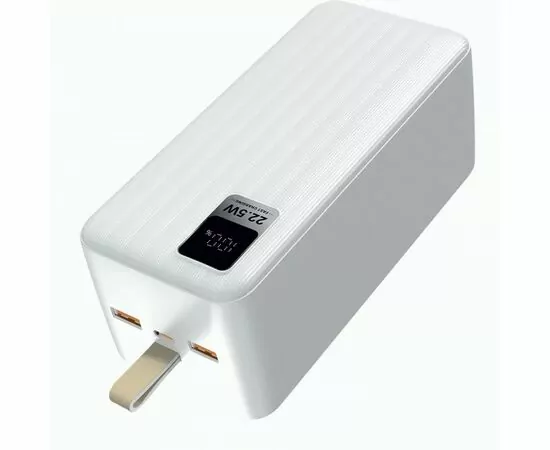 872034 - Perfeo Powerbank WATERFALL 50000 mAh/LED дисплей/PD + QC 3.0/Type-C/2 USB/Выход: 5A, max 22.5W/White (1)