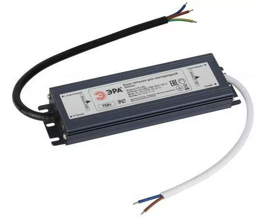 889319 - ЭРА драйвер (блок питания) для св/д лент LP-LED 12V 75W IP67 180х53х20 slim 61137 (1)