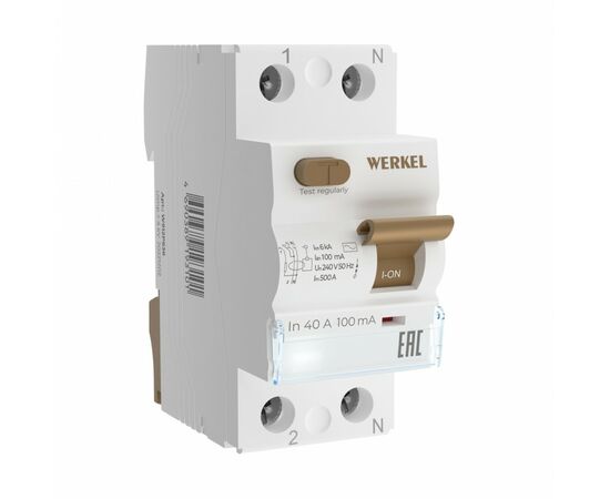 891431 - Werkel выкл. дифферинциальный (УЗО) ВД 1P+N 40А 100мА, тип AC, 6кА, эл. мех. W812P404 (1)