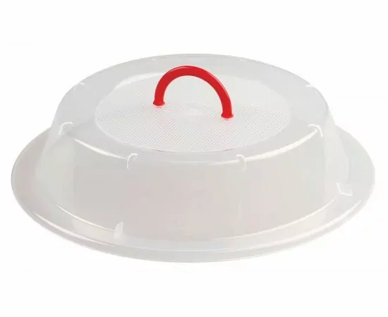 845980 - Крышка с ручкой д/СВЧ/холодильника d=290 мм прозрачный 431103001 Бытпласт (1)