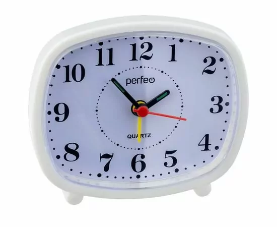 864003 - Perfeo Quartz часы-будильник PF-TC-005, прямоугольные 10*8,5 см, белые (1)