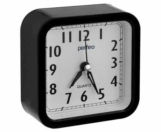 864043 - Perfeo Quartz часы-будильник PF-TC-019, квадратные 10*10 см, чёрные (1)