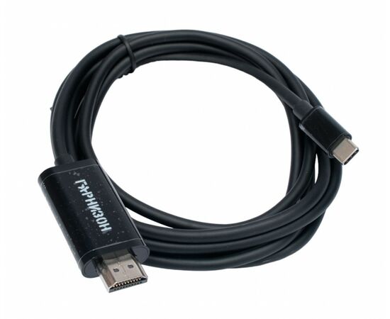893214 - Кабель Type-C шт. - HDMI шт. Гарнизон GCC-A-CM-HDMI-1.8M v1.4, 1.8м, черный, пакет, 21923 (1)