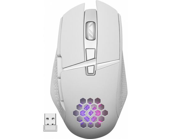 883553 - Беспроводная игровая мышь Glory GM-514 белый, LED, 7D, 400 мАч, 3200dpi 52513 Defender (1)