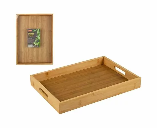 892628 - Поднос сервировочный бамбуковый 41*30*5см с ручками Foresta di bambu 106474 Mallony (1)