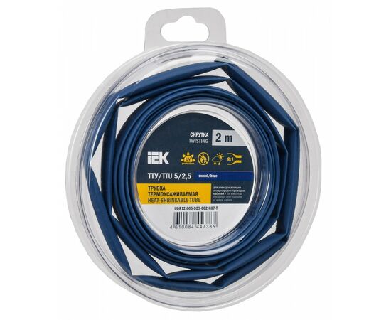 894151 - IEK термоусадка трубка ТТУ нг-LS 5/2,5 синяя (2м/упак, цена за уп) ТУТ UDR12-005-D25-002-K07-T (1)