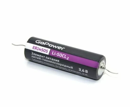 837710 - Элемент питания GoPower 14505 PC1 Li-SOCl2 3.6V с выводами (1/10/500) (1)