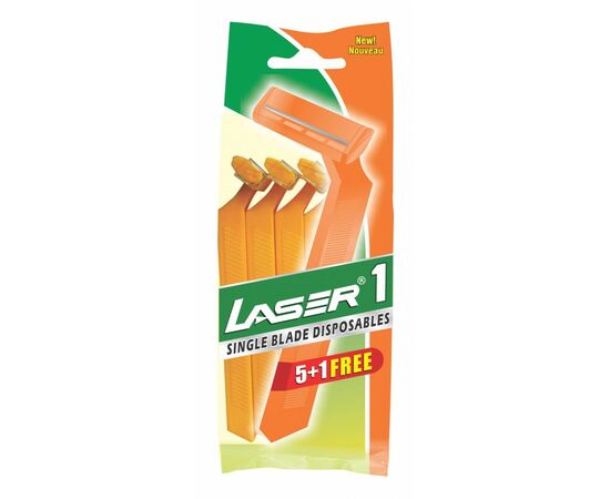 890487 - Станок для бритья мужской Лазер 1 1-лезв. однораз. 6шт Laser арт.2236 (1)