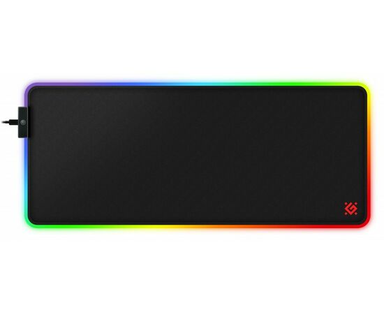 883589 - Игровой коврик Black XXL HUB Light 780x300x4мм, RGB подсветка, 50010 Defender (1)