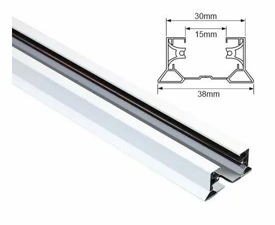 894834 - Ecola TRR1 шинопровод для трек. св-ков с вводом питания и заглушкой 2м Белый TRR02WECT (1)