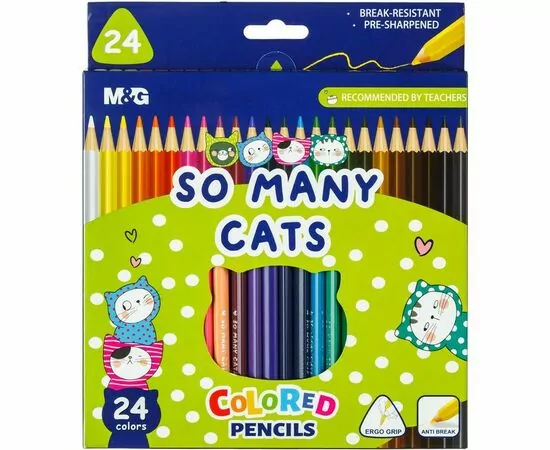 891644 - Карандаши цветные So Many Cats 24 цвета трехгранные Арт.1775383 (1)
