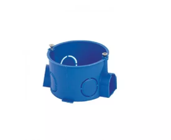 578418 - EKF Коробка установочная КМТ-010-002 для твердых стен, 60х40, полипропилен, синяя, винты, IP20 (1)
