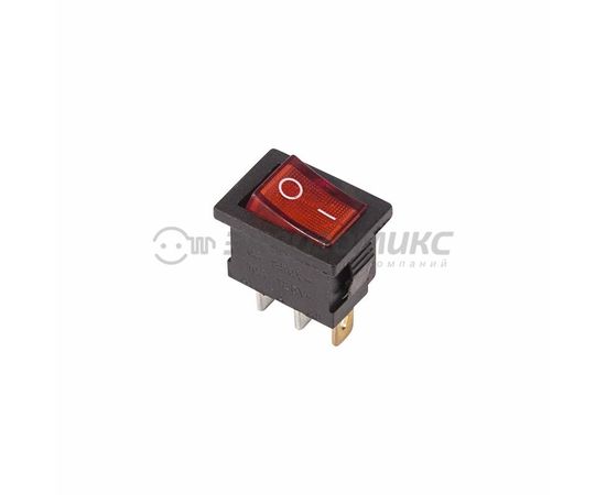 608610 - REXANT выкл. клавишный 250V 6А (3с) ON-OFF красный с инд. Mini цена за шт (10!),,36-2150 (1)