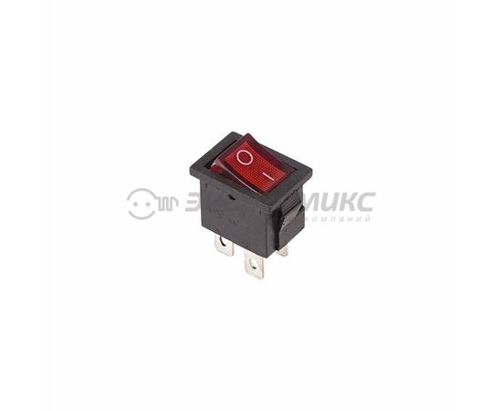 608619 - REXANT выкл. клавишный 250V 6А (4с) ON-OFF красный с инд. Mini цена за шт , (10!),36-2190 (1)
