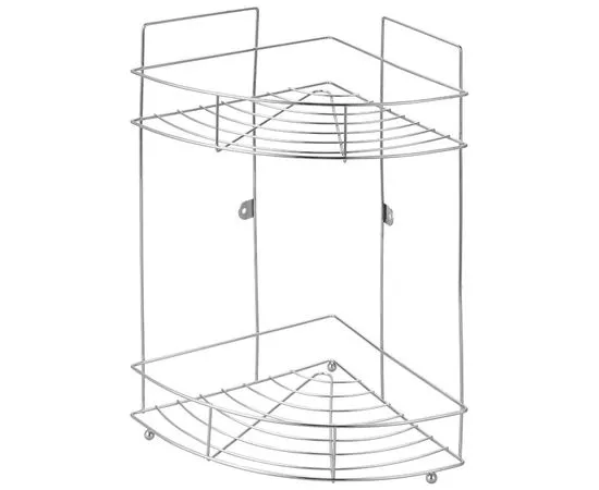 692266 - Полка для ванной угловая 2 яруса,хром,22*22*38см,металл хромир,(W2348A-2),4723/Рыжий Кот (1)