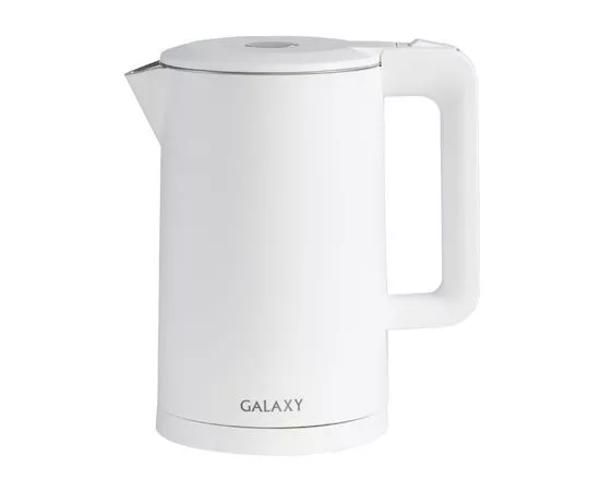 738263 - Чайник электр. Galaxy GL-0323 белый (диск 1,7л), 2кВт, двойной корпус, нерж.сталь/пластик (1)