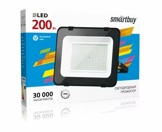 899026 - SmartBuy прожектор св/д 200W(16000lm) FL SMD LIGHT Pro 6500K 6K 282x243x36 IP65 SBL-EFLLIGHT-200-65 (1)