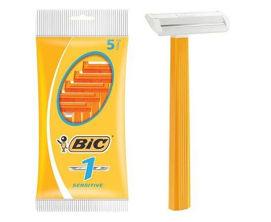 843962 - Станок для бритья мужской BIC 1 Sensitive 1-лезв. однрраз.упак. 5шт (цена за уп.) арт.838521 BIC (1)