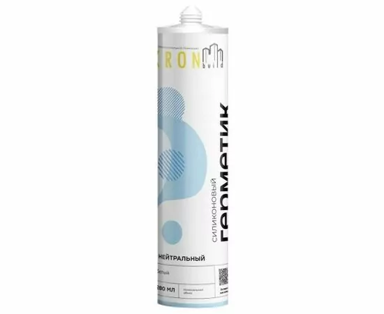 879967 - KRONbuild герметик силиконовый 280г нейтральный белый, арт.SNW28 (1)