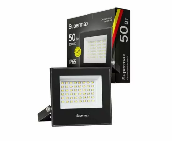 901152 - SUPERMAX прожектор св/д 50W(5000lm) SMD 6500К 6K 116x100x28 220-240V IP65 S_PR_LED_50 (1)