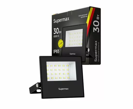 901153 - SUPERMAX прожектор св/д 30W(3000lm) SMD 6500К 6K 103x86x26 220-240V IP65 S_PR_LED_30 (1)