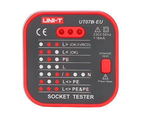 902465 - UNI-T Тестер розеток UT07B-EU, 13-1121 (1)