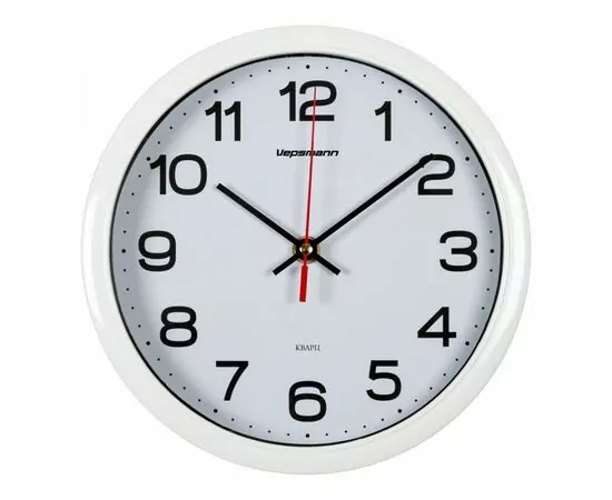 901629 - Часы настенные VEPSMANN VN-305, круг d=22см, 22,2*22,2*4,2см, белый (1)
