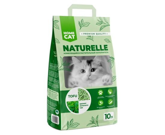 903859 - Наполнитель для кош.туалета растительный HOMECAT NATURELLE Зеленый чай 10л арт.88045 (1)