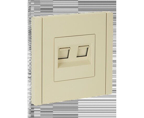 907260 - IEK FORTE&PIANO роз. комп. СУ 2 мест. RJ45 кат.5E FP433 ваниль FP-K20-1-K10 (1)