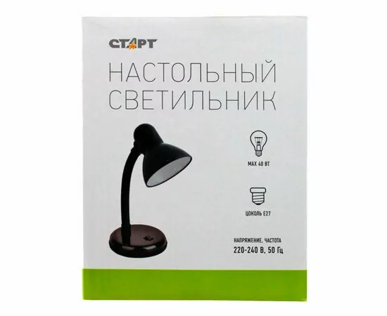 907463 - СТАРТ CT02 св-к настольный на основании 40W Е27 металл/пластик 310x143x125мм черный 11806 (1)