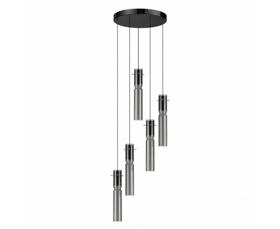 885906 - ODEON LIGHT 5058/25L PENDANT ODL24 325 чер./дымчатый/мет/стекло Люстра LED 5x5W 3000K SCROW 91 (1)