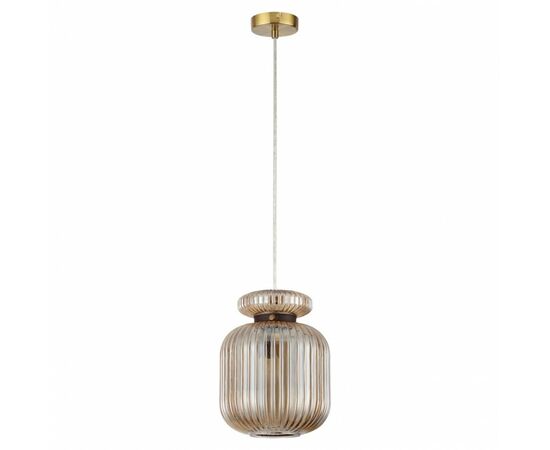 885964 - ODEON LIGHT 5042/1A PENDANT ODL24 309 античн.бронза/янтарный/стекло/эко.кожа Подвес E27 1x60W JUGI 9 (1)