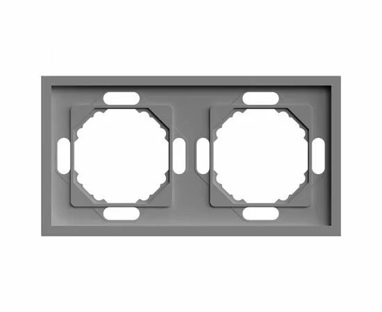 907458 - Stekker ЭМИЛИ рамка СУ 2 мест. (PC), платиново-серый, soft touch PFR00-5002-10 49963 (1)