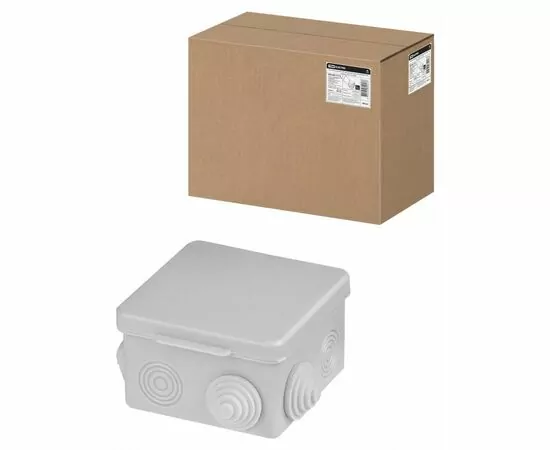 884958 - TDM Коробка распред. ОУ для прямого монтажа 80х80х50 7гермов., серая IP54 ПМ БЕЗ ИНД.ШК SQ1401-7112 (1)