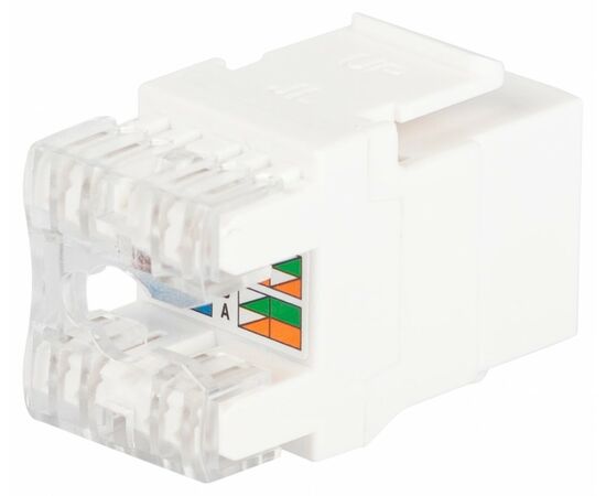 909110 - ЭРА Люки Коннектор RJ45 CAT6 UTP Keystone, цвет белый ОФИС 18-8002-01 63290 (1)