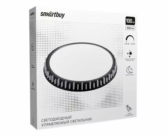 909482 - SmartBuy св-к св/д управляемый 100W(8000lm) 2K-4K-6K 490ммx85мм черный/белый IP20 SBL-DIM10-100W (1)