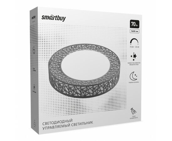 909489 - SmartBuy св-к св/д управляемый 70W(5600lm) 2K-4K-6K 390ммx95мм серебр IP20 SBL-DIM13-70W (1)