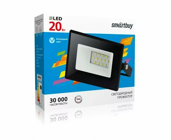 909545 - SmartBuy прожектор св/д 30W (2400lm) FL SMD LIGHT 6500K 6K 122x117x26 IP65 SBL-FLLIGHT-30-65 (1)