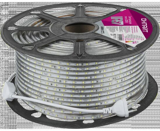 909591 - ОНЛАЙТ лента св/д 220V 4,8W 6000К 6К 60Led/m IP67 50м OLS-2835СW60-4.8-IP67-220V 80924 (1)