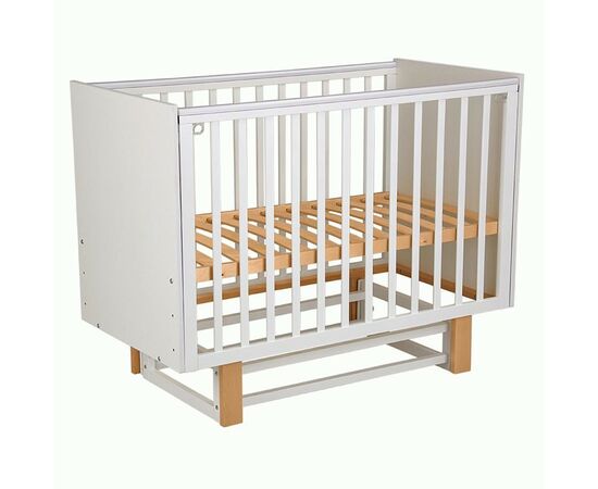 910753 - Кровать детская Polini kids Simple 342 с маятником, белый-натуральный (мест 1) (1)