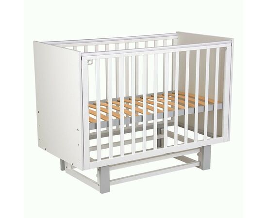 910754 - Кровать детская Polini kids Simple 342 с маятником, белый-серый (мест 1) (1)