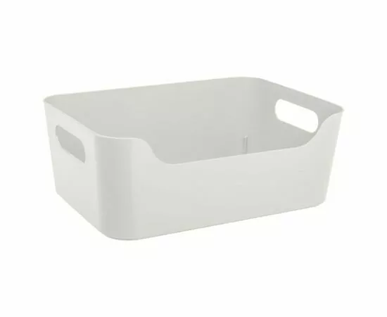 889438 - Корзина-лоток для хранения 10л, 34*24*14см, ручки,SCANDI св-серый,433222730/Бытпласт (1)