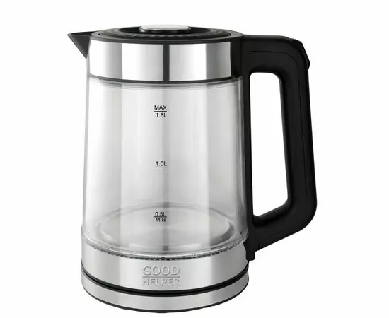 899266 - Чайник электр. GOODHELPER KPG-1801 (диск, 1,8л) 1,5кВт, двойной корпус, стекло + прозрачный пластик (1)