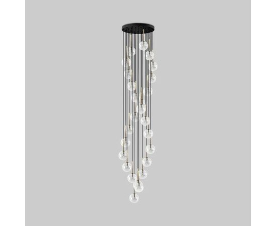 909697 - TK Lighting св-к подвес. 26x8W 620х620х2400 пластик золото/прозр./черн Aurora 10258 (1)