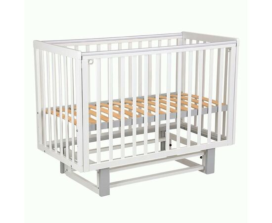 910750 - Кровать детская Polini kids Simple 341 с маятником, белый-серый (мест 1) (1)